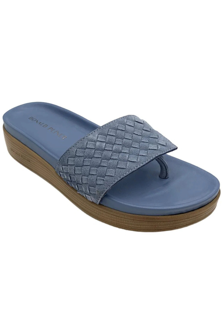 Donald Pliner Women's Fifi Slip On Sandal Denim Suede - Medium